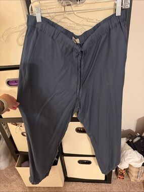 Loft Elastic Waist Navy Casual Pants